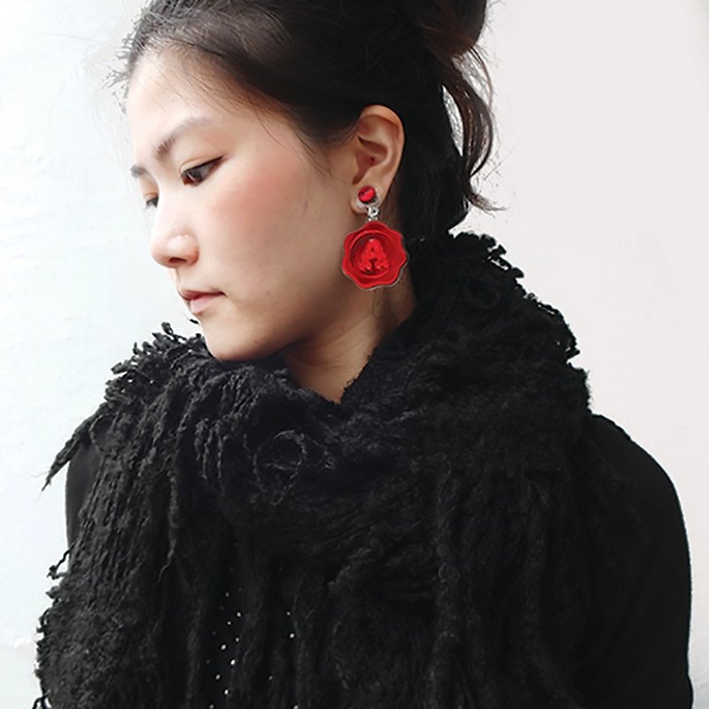 Wax Seal Earring - Earrings & Clip-ons - Acrylic Red