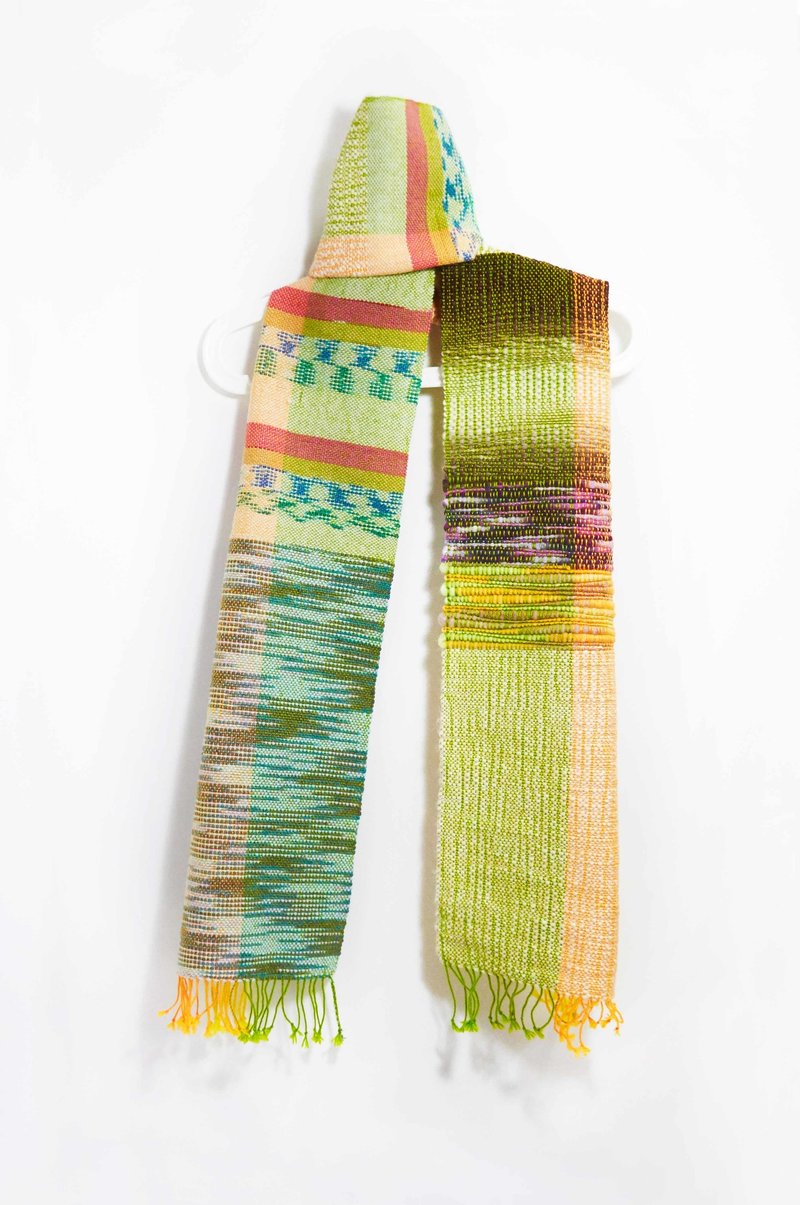 Hand-woven scarves feel Merino - stitching colors (limited one) - Scarves - Other Materials Multicolor