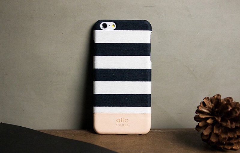 Alto iPhone 6S Plus Leather Case Back Cover Denim - White Stripe White Zebra - เคส/ซองมือถือ - วัสดุอื่นๆ หลากหลายสี