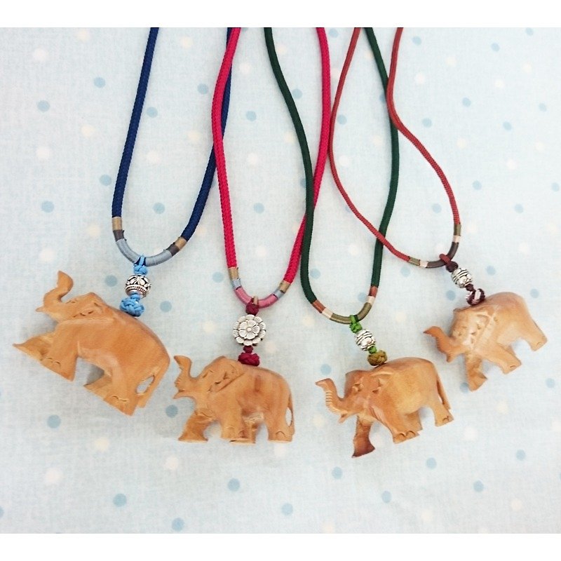 ㊣Indian Laoshan Sandalwood "Elephant Necklace" - สร้อยคอ - ไม้ สีนำ้ตาล