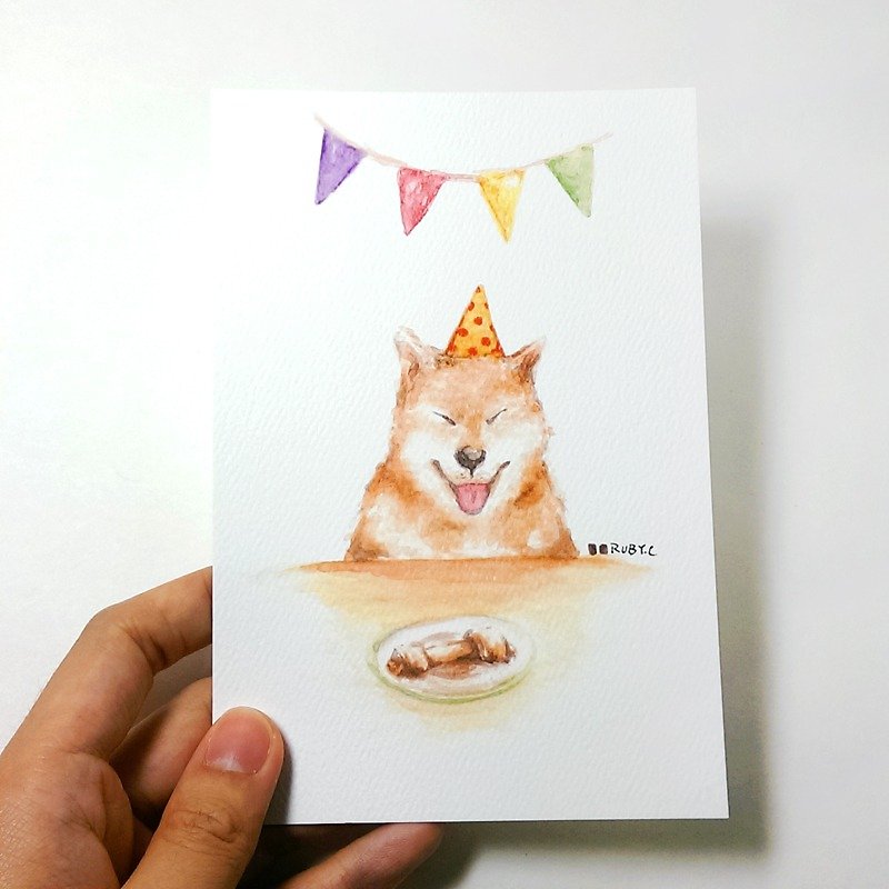 Postcard * Birthday Card * Party Dog - การ์ด/โปสการ์ด - กระดาษ หลากหลายสี