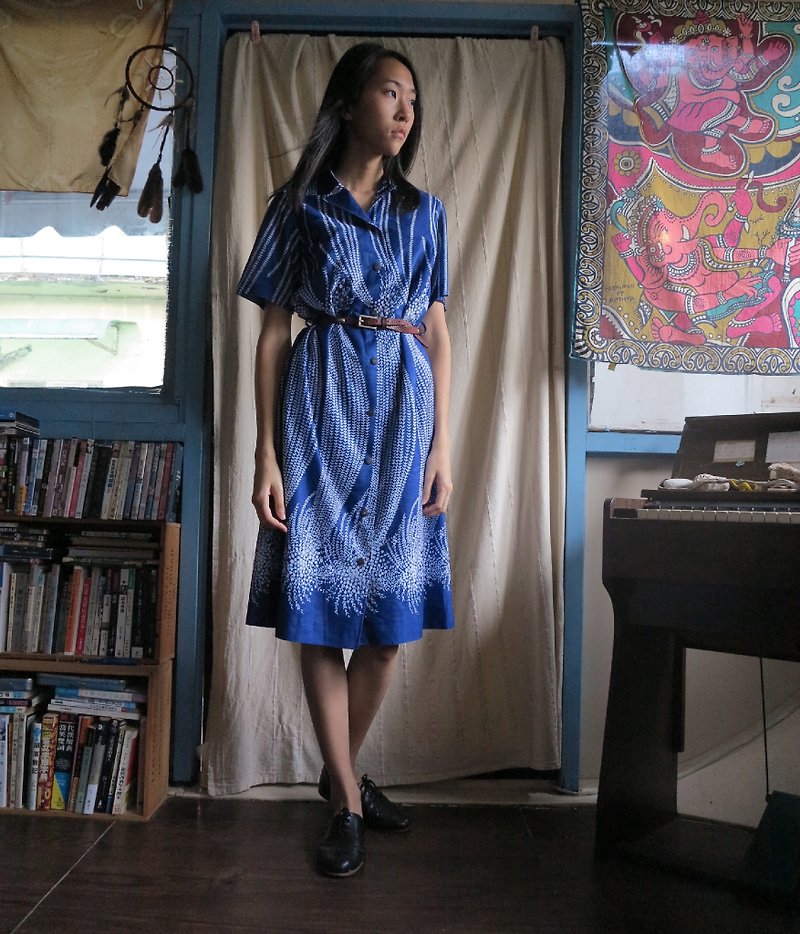 FOAK古代の青いドレスの小麦 - ワンピース - その他の素材 ブルー
