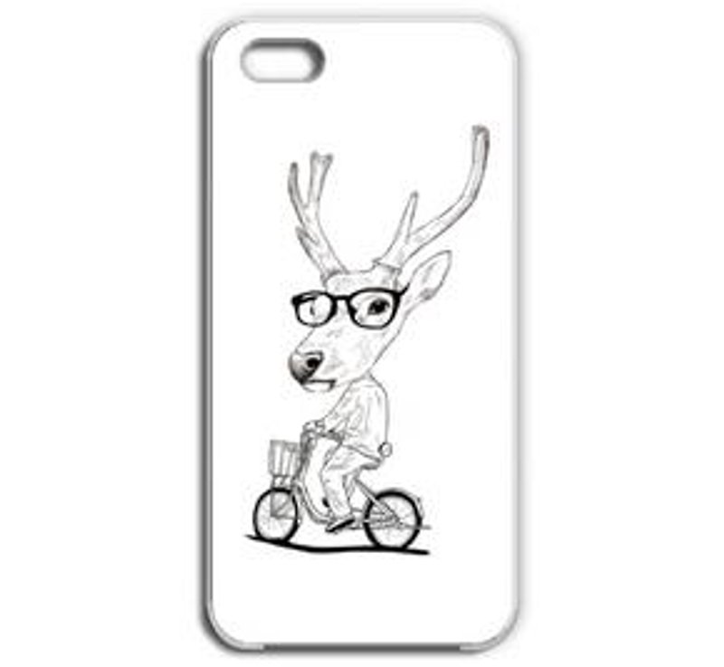 Deer　bicycle（iPhone5/5s） - Tシャツ メンズ - その他の素材 