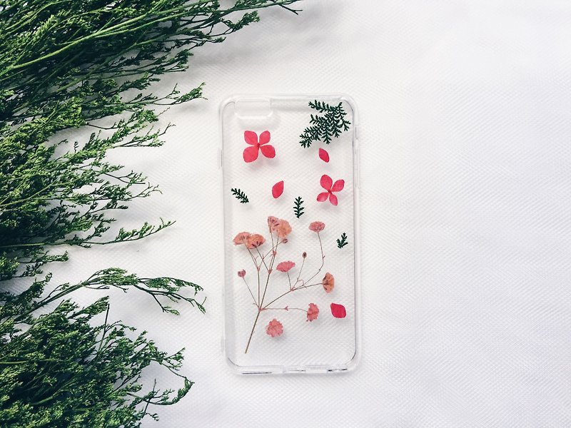 满里透红 • Handpressed Flower Phone Case - Phone Cases - Plants & Flowers Pink