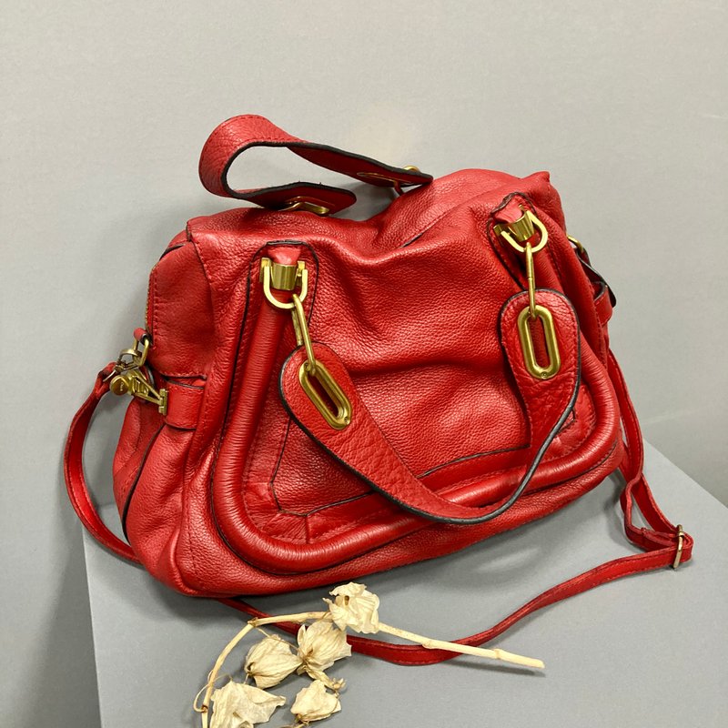 Chloe Paraty 經典 紅色 小牛皮 絕版 古董包 vintage - 側背包/斜背包 - 真皮 紅色