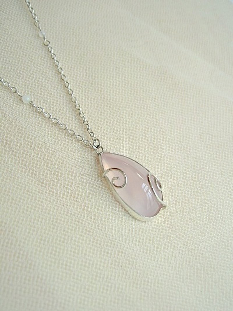 Rose quartz necklace - Necklaces - Gemstone Pink