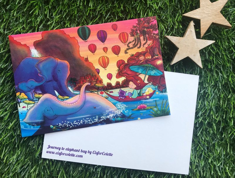 Journey to elephant bay postcard - 卡片/明信片 - 紙 多色