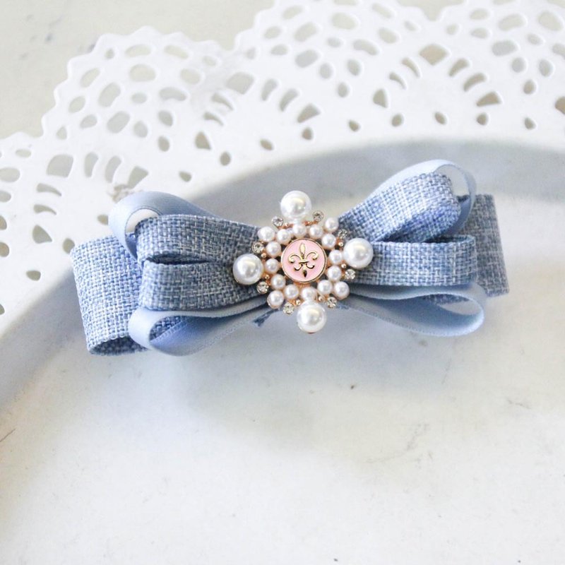 Denim style multi-line French clip - Hair Accessories - Polyester 