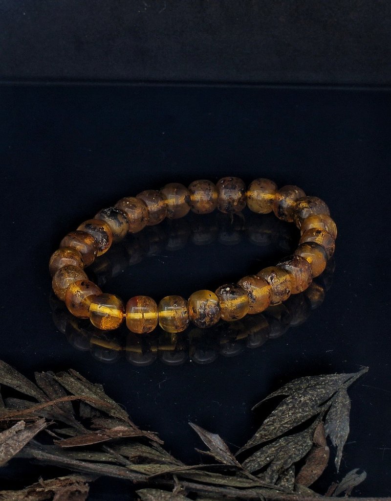 Natural Baltic Amber Bracelet 10.2mm - สร้อยข้อมือ - เครื่องเพชรพลอย 