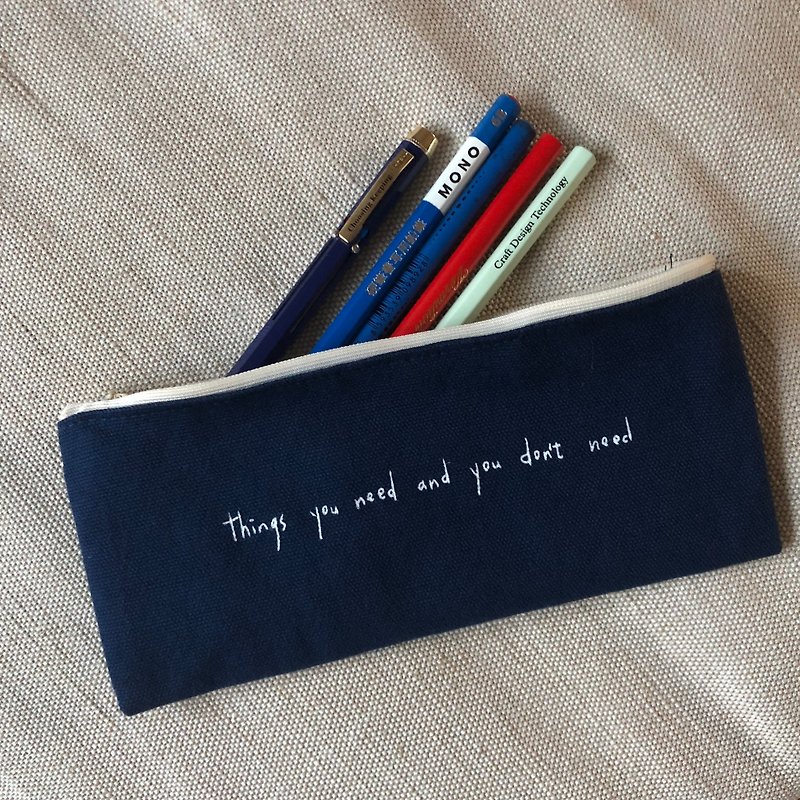 Things you need and you don't need/pen bags - Pencil Cases - Cotton & Hemp Blue