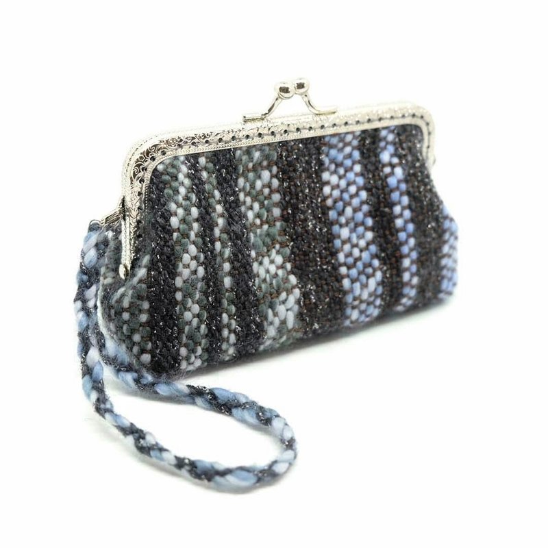 Little Boy's Handwoven Kisslock Purse - กระเป๋าเครื่องสำอาง - ผ้าฝ้าย/ผ้าลินิน สีดำ