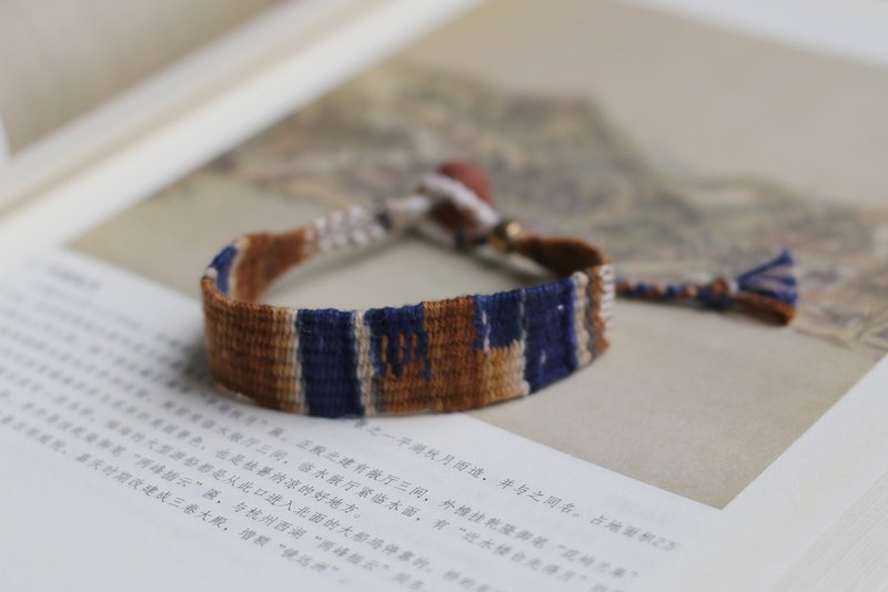NO.8 Original Fully Handmade & Plant-Dyed | Peace | 100% Hand-Dyed Cotton Thread Woven Bracelet | Artistic - Bracelets - Cotton & Hemp Multicolor