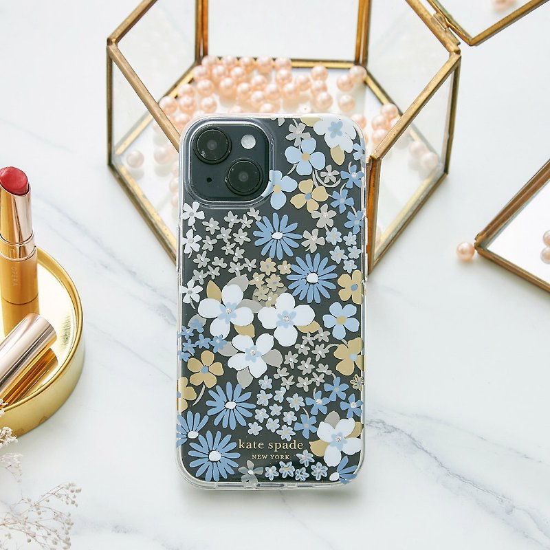 【kate spade】iPhone 14 series boutique mobile phone case summer flower sea - Phone Cases - Plastic Transparent