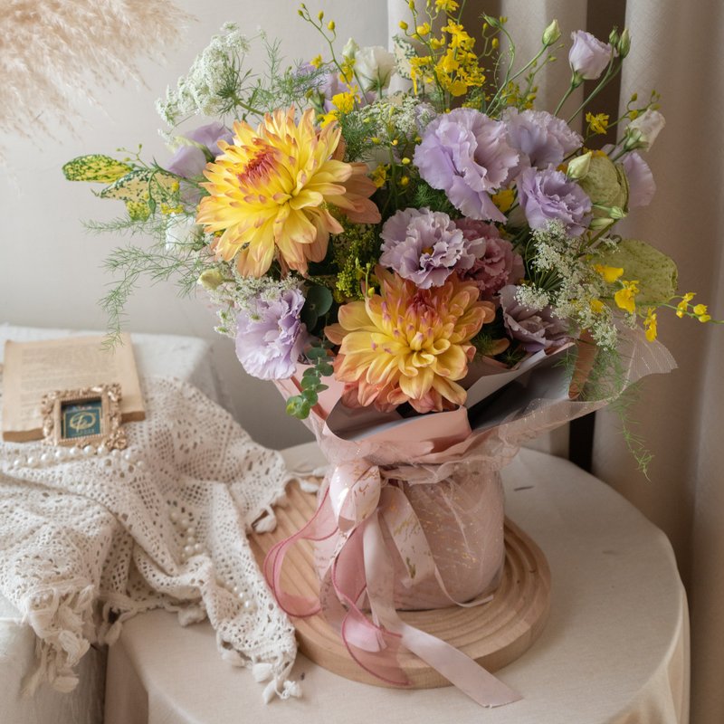 紫金花束 開幕花束 生日花束 入厝禮 晉升花束【鮮花皆可客製】 - 乾燥花/永生花 - 植物．花 紫色