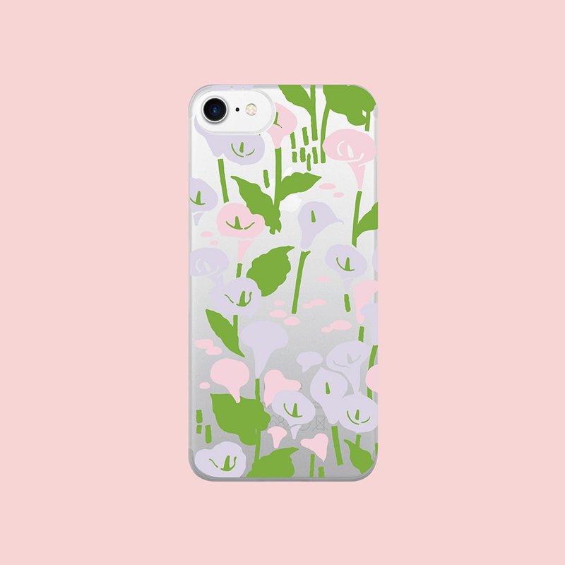 【現貨-NX背板】印花樂X犀牛盾-iPhone/雜花/背蓋透明海芋白 - 手機殼/手機套 - 塑膠 多色