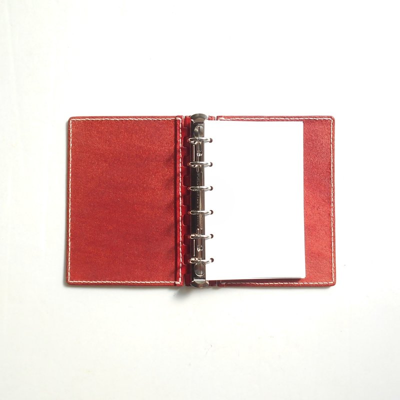 Pocket (ミニ６穴) Organisers レザー蝶番のシステム手帳 Red - 筆記本/手帳 - 真皮 紅色