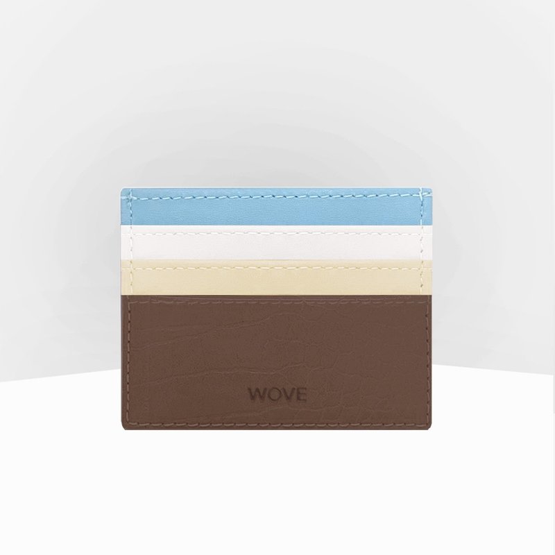 WOVE - Card Holder สีสลับ สี Mountain กระเป๋าใส่บัตร มีช่องกลาง - อื่นๆ - หนังเทียม สีนำ้ตาล