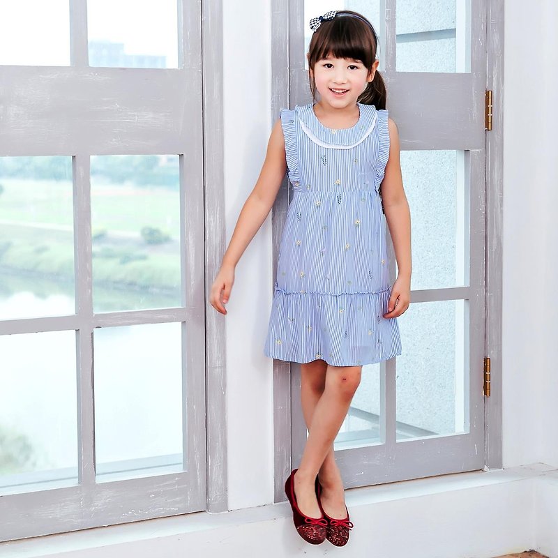 (Children's clothing) Light blue starry sky - Kids' Dresses - Cotton & Hemp 