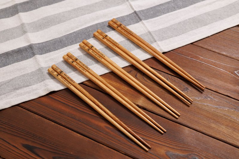 (海洋公園X島嶼製作 聯乘系列) 栗木尖頭形筷子 5對 - 刀叉/湯匙/餐具組 - 木頭 
