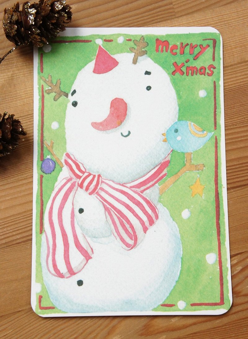 針線球 第四彈 聖誕明信片(5入) - 心意卡/卡片 - 紙 白色