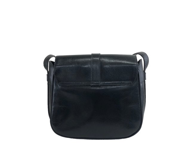 【CELINE】vintageショルダーバッグ＊ブラック CELINE セリーヌ ショルダーバッグ ブラック ベルトバックル レザー