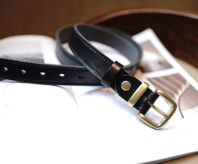 Black Antigua Leather Tanned Cowhide Men's Belt