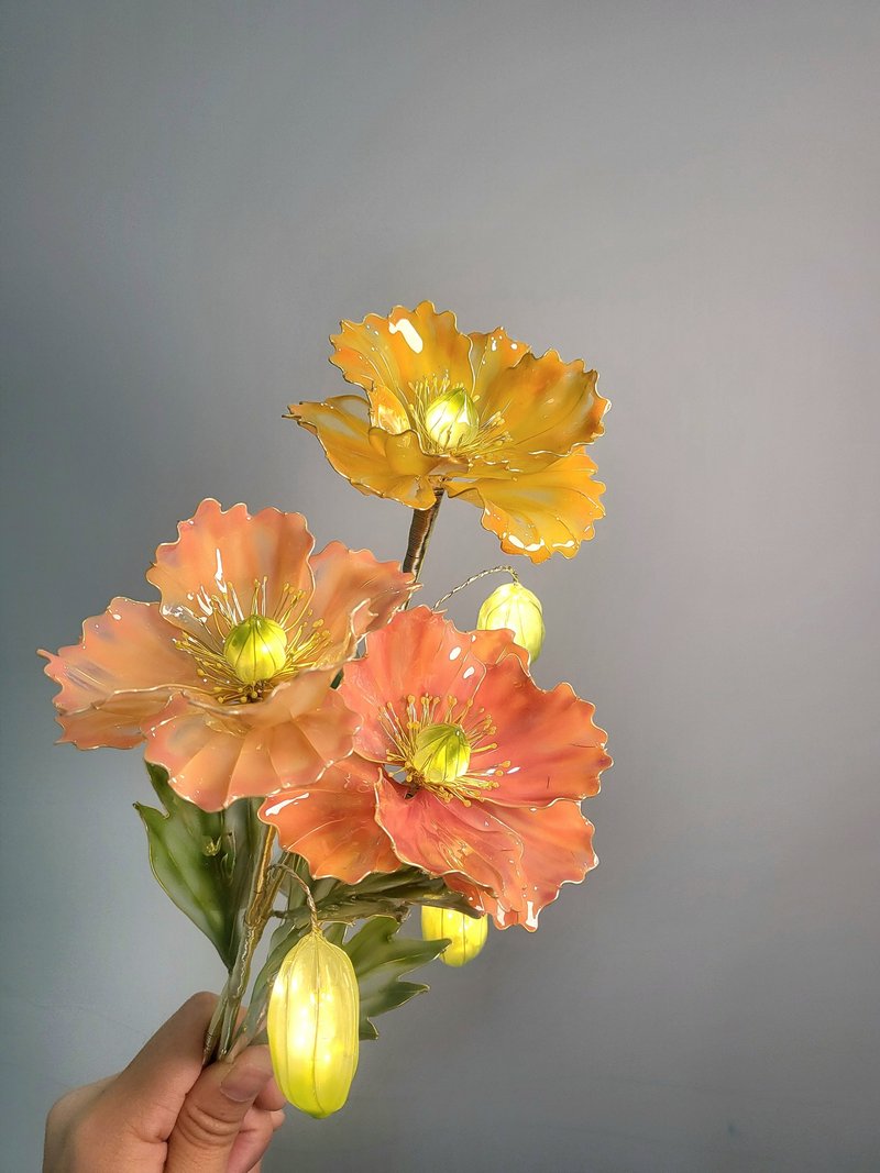 Poppy flower (May Birth Flower Light) - Lighting - Resin 