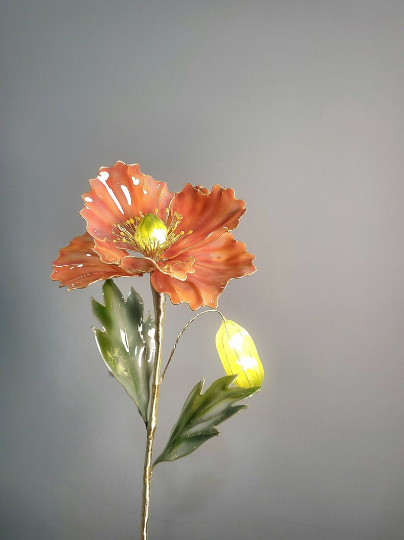 Poppy flower (May Birth Flower Light) - Lighting - Resin 