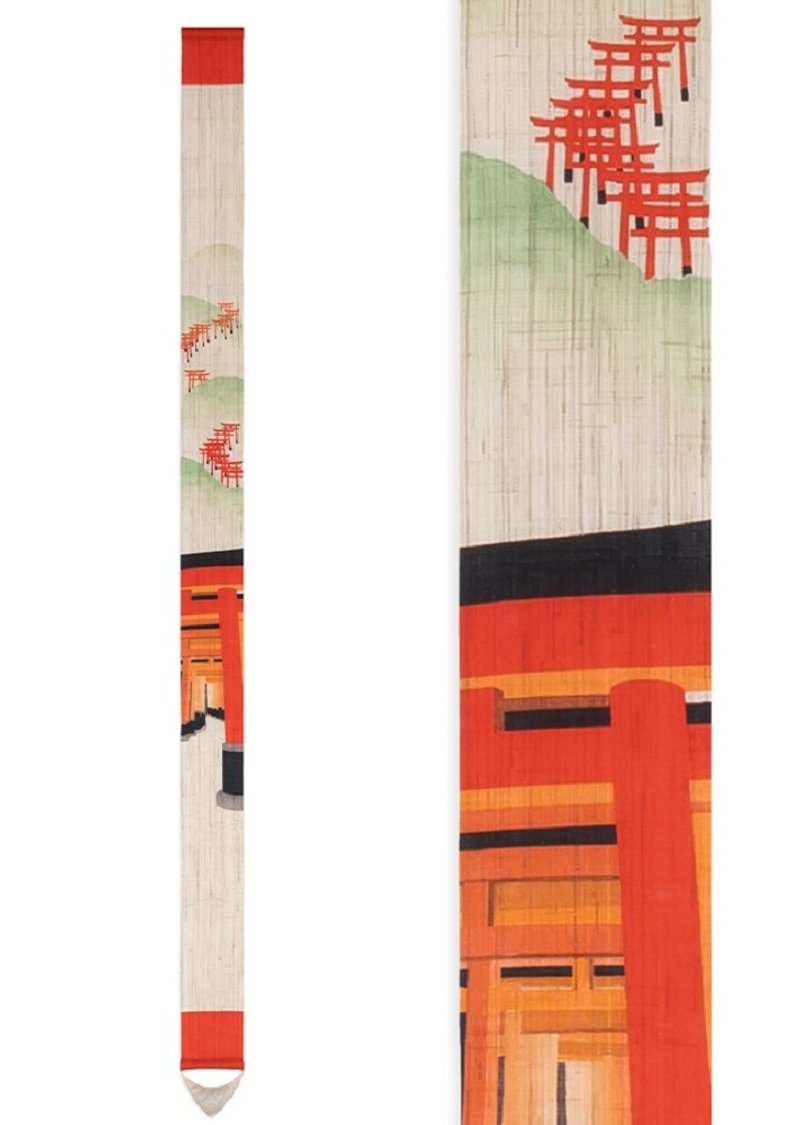 京都手繪細亞麻吊飾-稻荷鳥居 - 擺飾/家飾品 - 棉．麻 