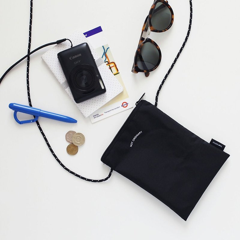 2NUL Extraordinary Travel Mini Cross Body Bag - Personality Black, TNL85779 - กระเป๋าแมสเซนเจอร์ - ไนลอน สีดำ