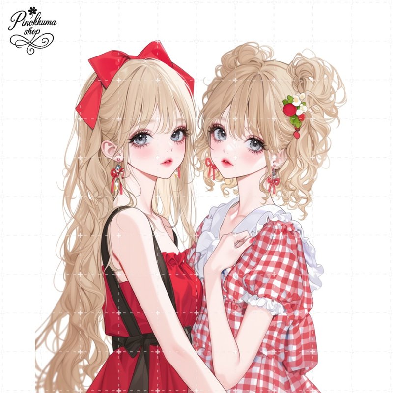 人物ステッカー 女の子ステッカー コラージュ素材 - 貼紙 - 紙 
