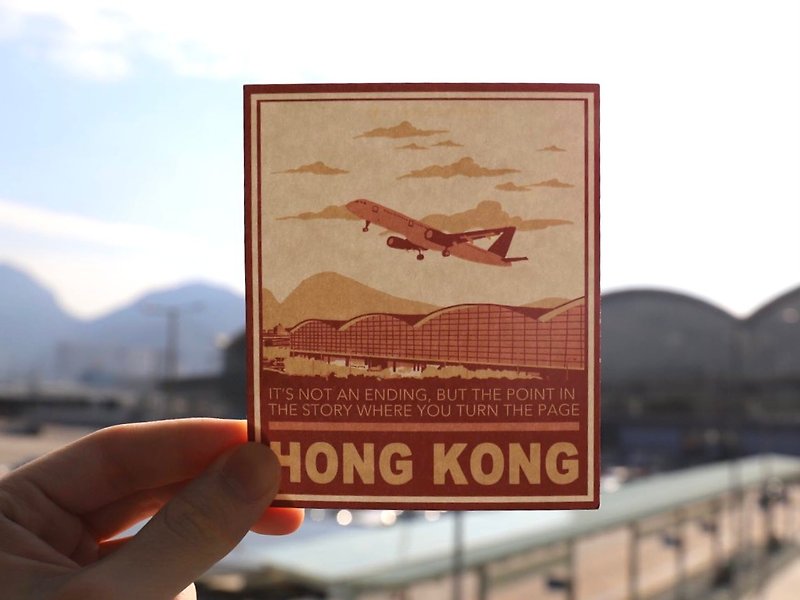 紙 卡片/明信片 紅色 - 【HOMEKONG SERIES】根 明信片 - 機場