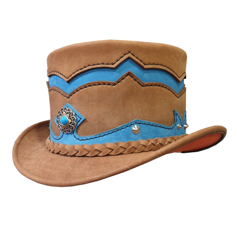 Voodoo Hatter El Dorado Double Crowned Top Hat Brown - 帽子 - 真皮 咖啡色