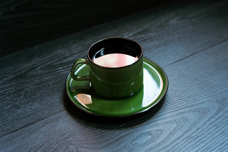 Germany Melitta Kopenhagen antique old coffee cup plate - แก้วมัค/แก้วกาแฟ - ดินเผา สีเขียว