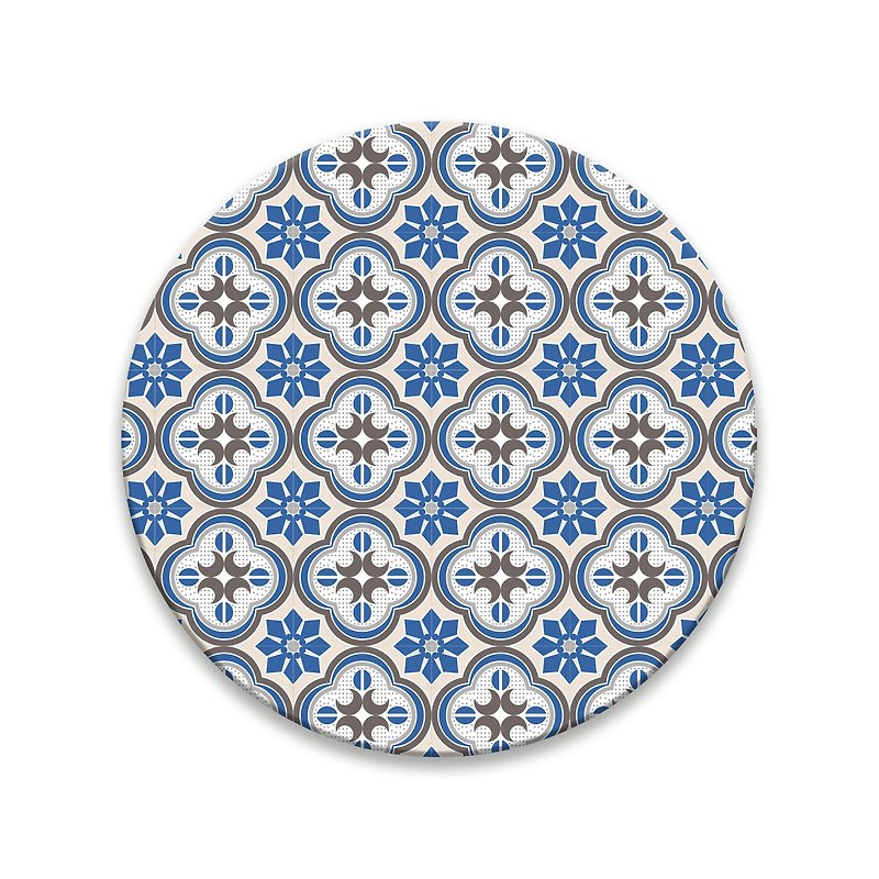 Old House Yan – Begonia Embossed Glass Water Coaster – Blue - Coasters - Pottery Blue