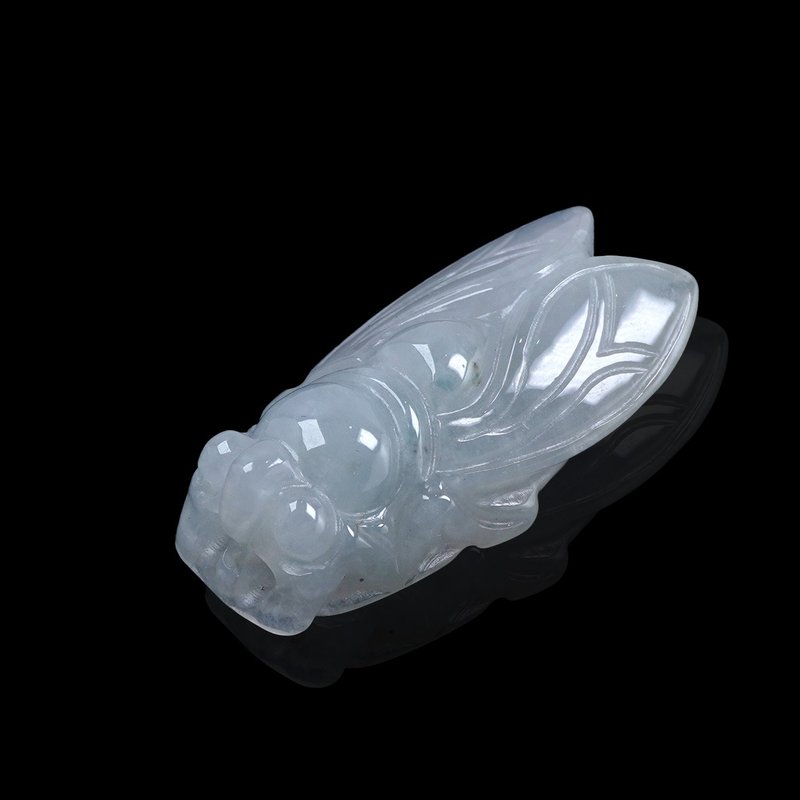 【一鳴驚人】冰種翡翠玉蟬項鍊 | 天然緬甸玉翡翠A貨 | 送禮 - 項鍊 - 玉石 白色