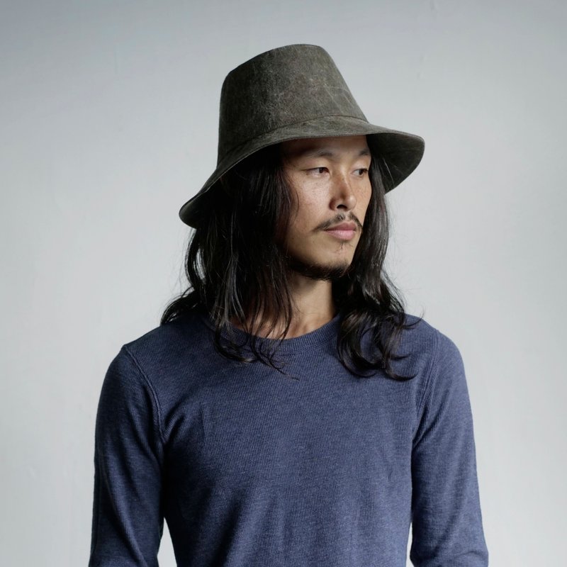 Persimmon Dye Shepherd Hat - Hats & Caps - Cotton & Hemp Gray