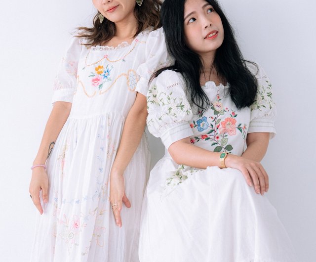 REMAKE| ヨーロピアン刺繍テーブルクロスリメイクドレス NO.3