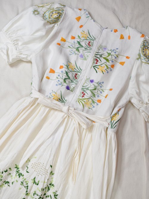 REMAKE| ヨーロピアン刺繍テーブルクロスリメイクドレス NO.3