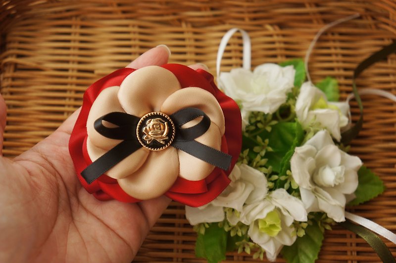 H1-Multi-function brooch-brochure, hairpin, side clip, clothes accessories, flowers, bows, flowers - Brooches - Other Materials Multicolor