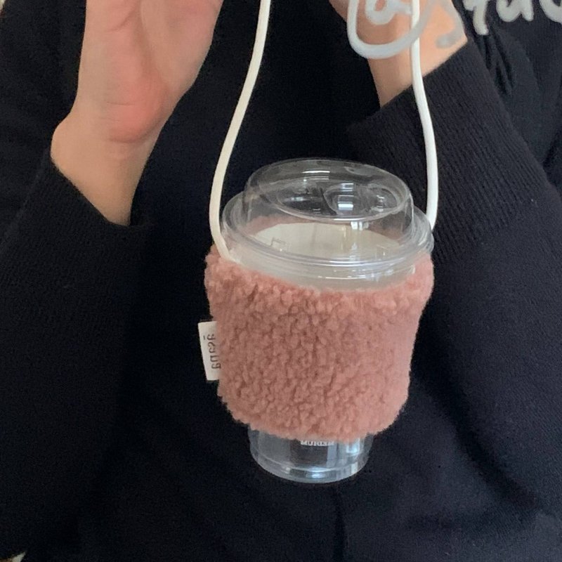 (smoky pink) boa drink holder / ボアドリンクホルダー - 其他 - 其他材質 粉紅色