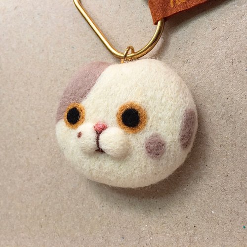 三十八モグラ猫ペンダント手作り羊毛フェルトキーホルダー - ショップ