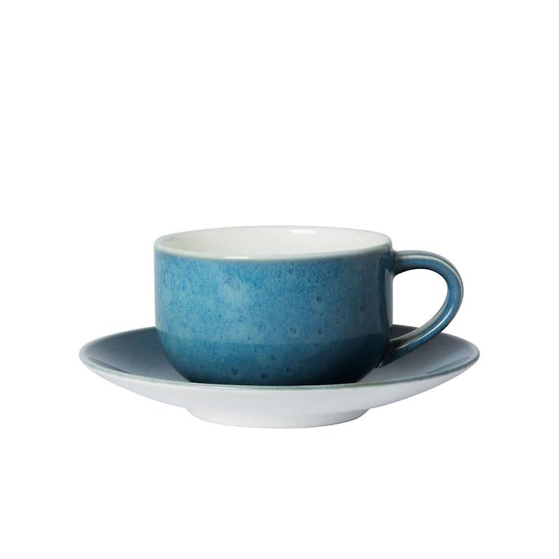 Art Glaze Series-8OZ Cup and Plate Set-Canglan - Plates & Trays - Porcelain Blue