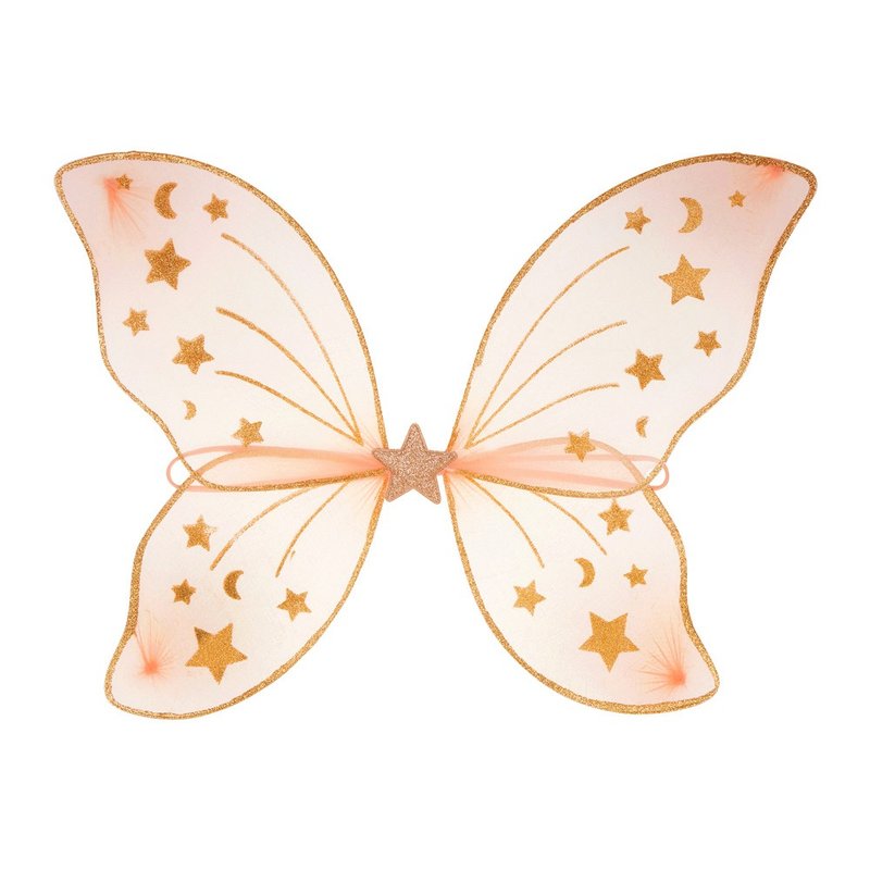 British Mimi & Lula AW23_Outfit Party-Peach Rose Gold Star Butterfly Wings - Baby Accessories - Polyester 