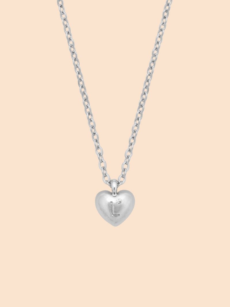 Apple Heart Surgical Necklace - Necklaces - Stainless Steel Silver