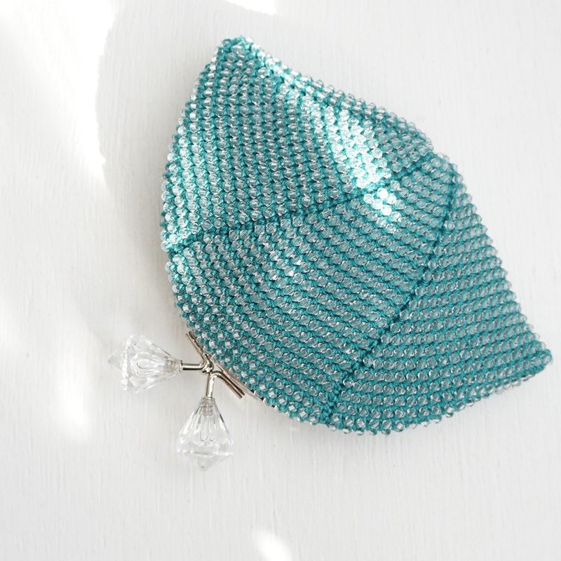 Ba-ba handmade Acrylic beads crochet coinpurse No.1812 - 化妝包/收納袋 - 其他材質 綠色