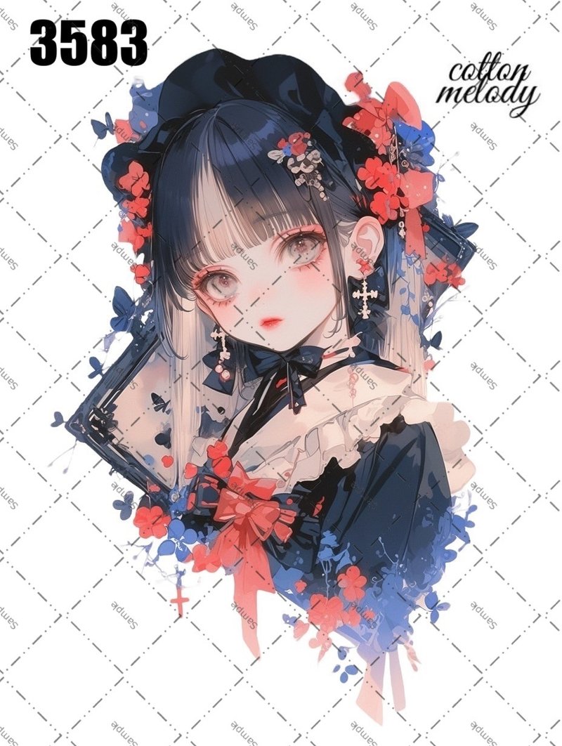 original sticker no.3583 人物ステッカー オリジナルステッカー オリジナル人物ステッカー 装飾ステッカー cotton melody - 貼紙 - 紙 