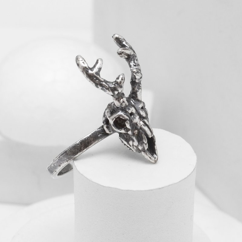 Recovery Deer Skull Ring (Ancient Silver) - General Rings - Other Metals Silver
