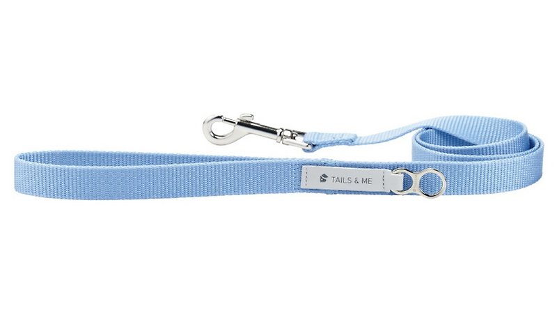 [Tail and me] Classic nylon belt leash sky blue M - ปลอกคอ - ไนลอน สีน้ำเงิน