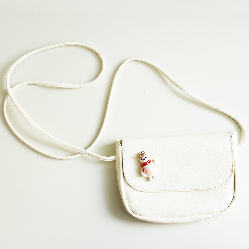 Polar Bear hand bag - กระเป๋าแมสเซนเจอร์ - วัสดุอื่นๆ ขาว